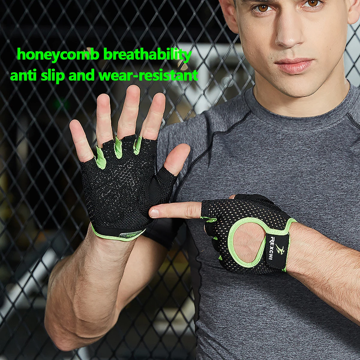 

Men's Half Finger Thin Sports Outdoor Fitness Gloves Training Wear resistant and Non slip Horizontal Bar Dumbbell Protector Palm