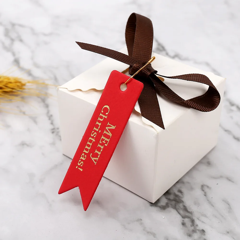 Festive Gold Bronzing Gift Tags for Holiday Packaging – Set of 50