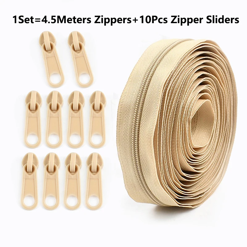 1/2세트 3    나일론 지퍼 클로저와 지퍼 슬라이더 여행 가방 롤 지퍼 미터 단위 지퍼 수리 키트 의류 재봉 액세서리