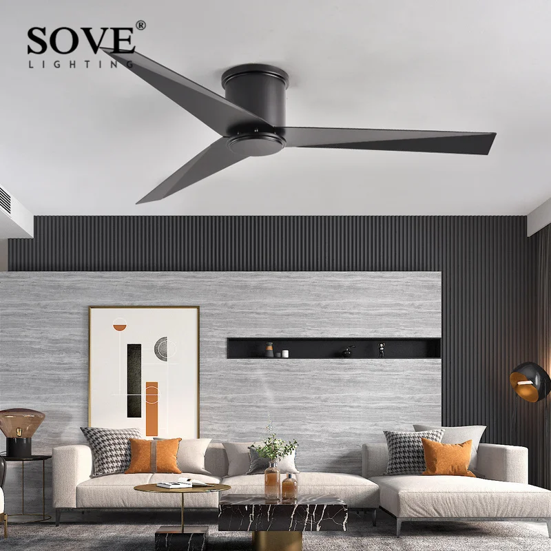 Modern White black Ceiling Fans Without Lights Aluminum Blade ceiling