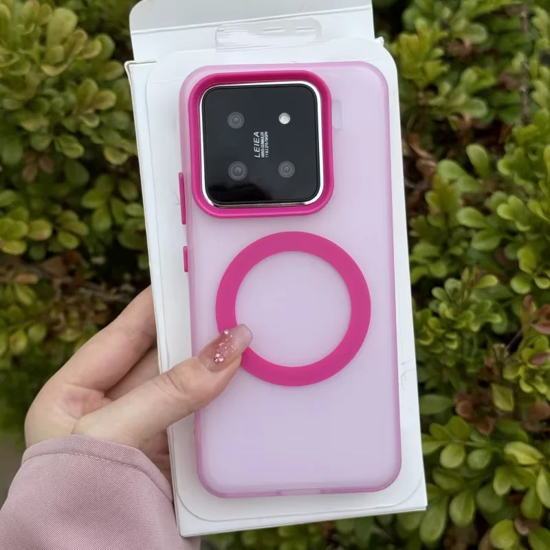 Matte Clear Magnetic Wireless Charging Shockproof Candy Color Case