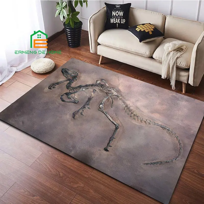 Dinosaur Fossil Pattern Rug for Bedroom Living Room Carpet for Kitchen Floor Mats Home Decor Non-Slip Floor Pad Rug 15 Sizes