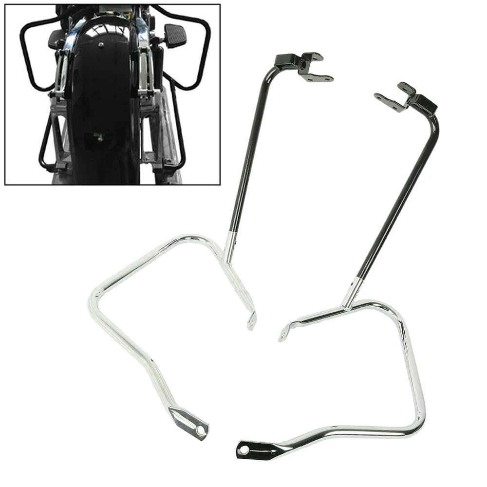 

Chrome Saddlebag Bracket Guard Crash Bars For Harley Touring Street Electra Glide Road King FLHX FLHR 2014-2022 2018 2019 2020