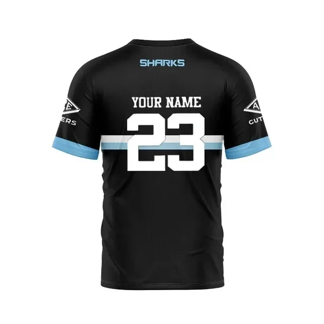 thumbnail image 1 of Camiseta POLO de rugby de los Cronulla Sharks 2023 personalizada para niños, mujeres y hombres, tallas: S-5XL (impresión de nombre y número personalizados), 1 of 5