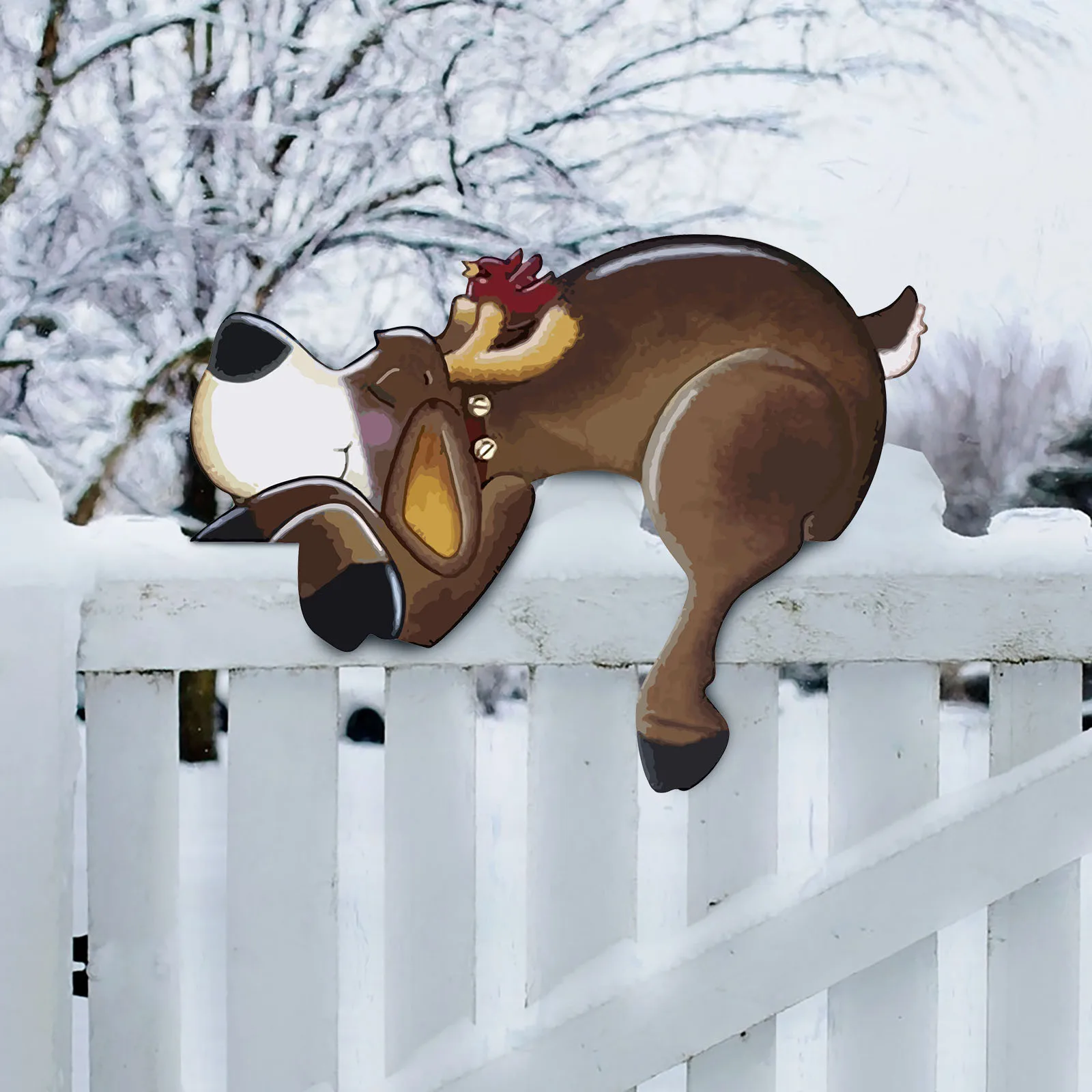 

Рождественское украшение для забора на открытом воздухе, снеговик, праздничное украшение, статуя для дома Санты