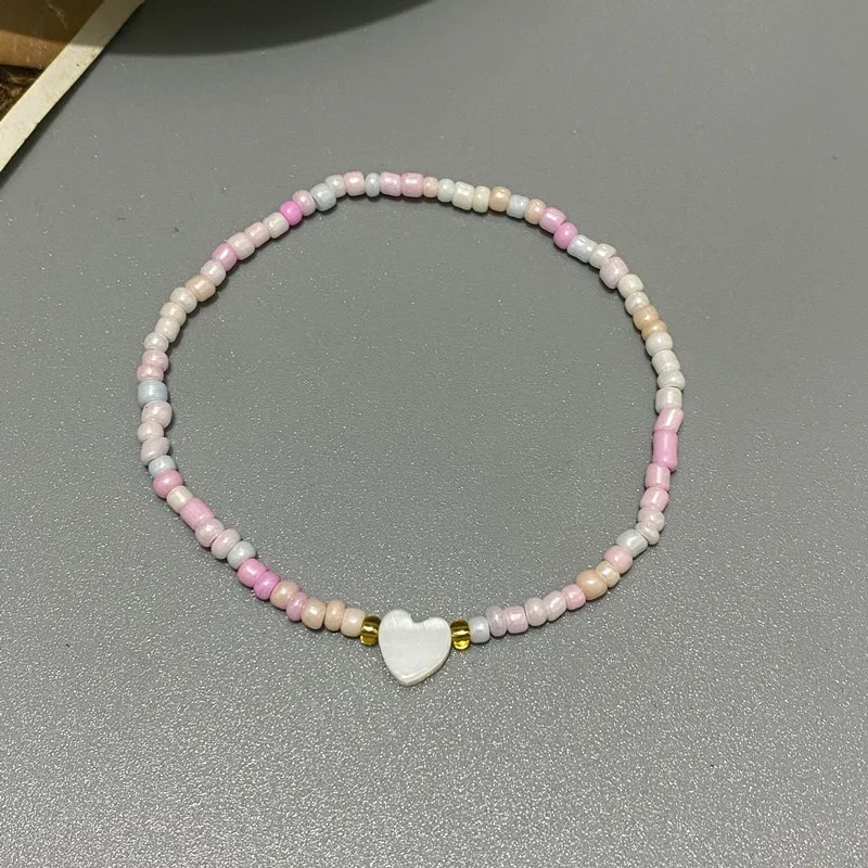 Nature Shell Love Heart Bracelet - Handmade Jewelry for Girls and Women Cute Romantic Gift