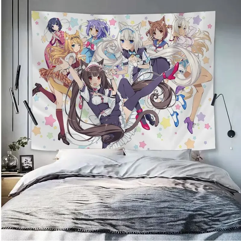 Tapestry Decor Anime Wall Decor Wall Flag Decor Cute Anime Girls Tapestry Japanese Style Art Sci Fi Room Home Decor Decorative Wall Hanging Blanket Bedroom Living Room Dorm