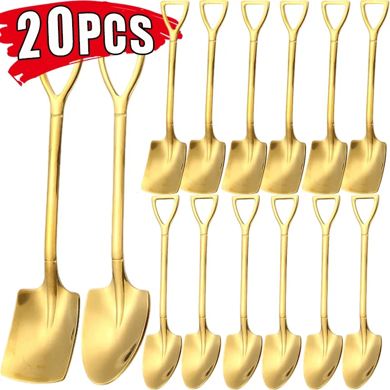 Stainless Steel Coffee Spoon Creative Fruit Ice Cream Dessert Shovel Spoons Multi-purpose Teaspoon Kitchen Tableware cutlery set western style cutlery set picnic cutlery set stainless steel cutlery set