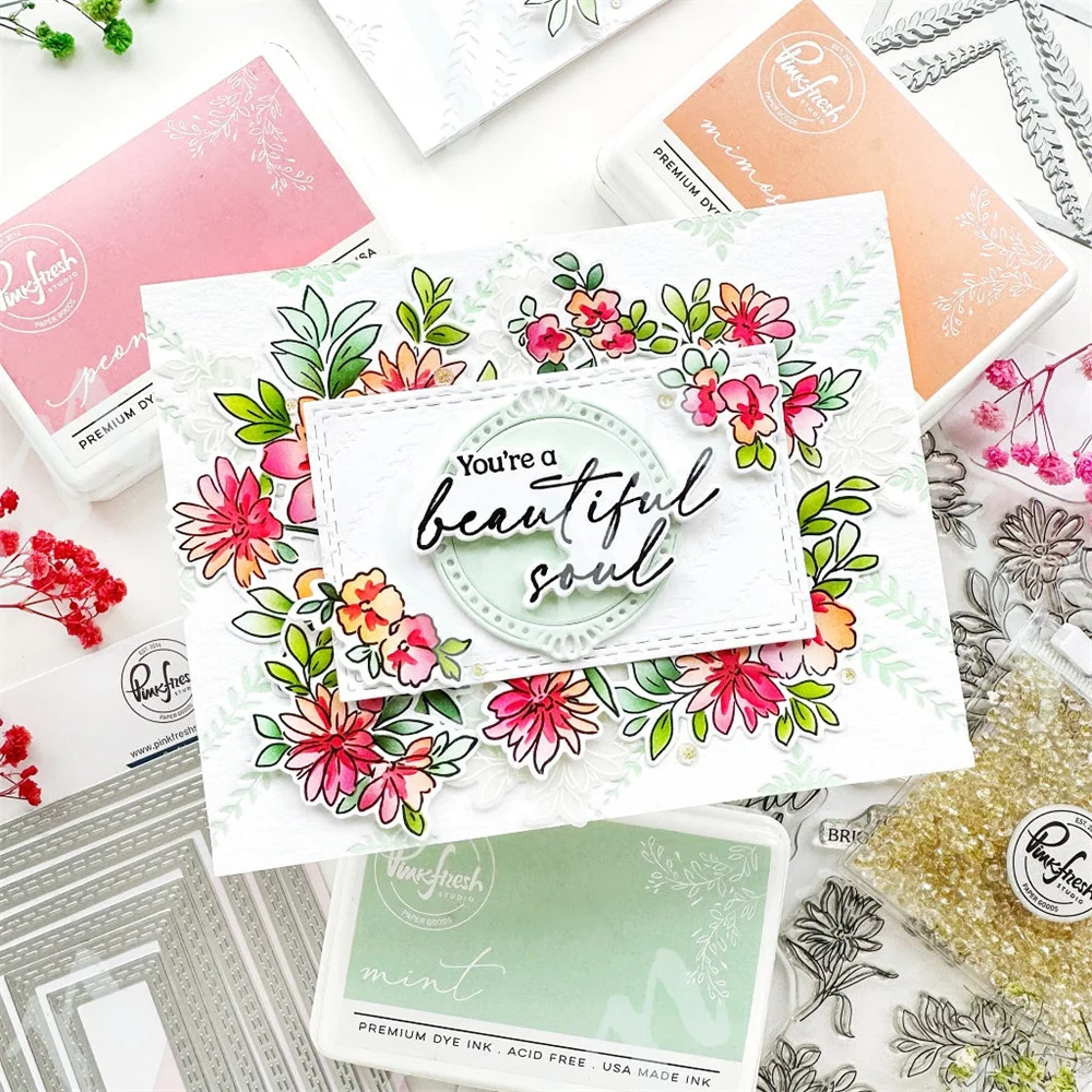 New Stamps and Dies Flowers for the Soul Washi Tape Stencils for DIY Craft Embossing Template DIY Scrapbooking Knife Embossing Stamps Metal Cutting Die