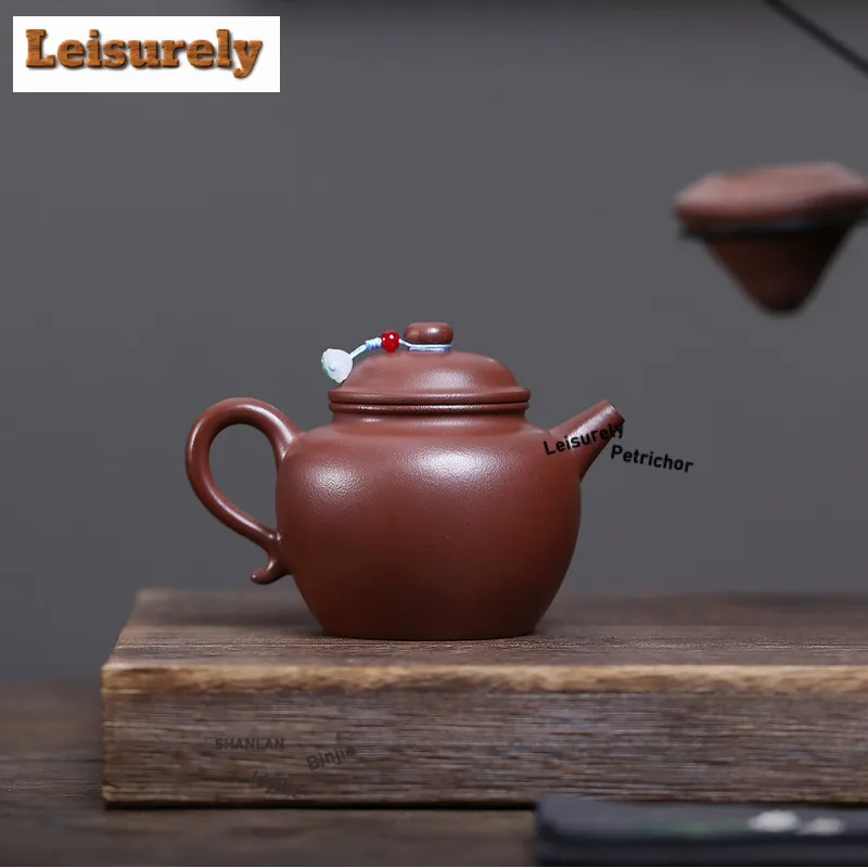 290ml Yixing Purple Clay Teapots Artists Handmade Flowers And Birds Pot Raw Ore Purple Mud Tea Maker Kettle Zisha Tea Set Gift