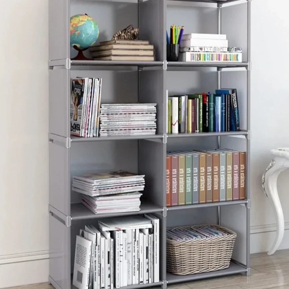 Storage Rack Book Display Stand 5 Tier Simple Bookshelf Easy Assembly Bookcase DIY Nonwoven Corner Sundries Can Be Moved Creative Organizer Debris Rack