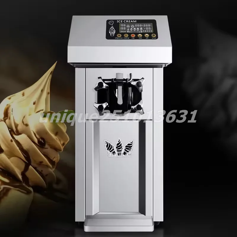 

Electric Ice Cream Maker Stainless Steel Sundae Making Machine 12L/H Desktop Single Head Soft Serve Ice Cream Machine