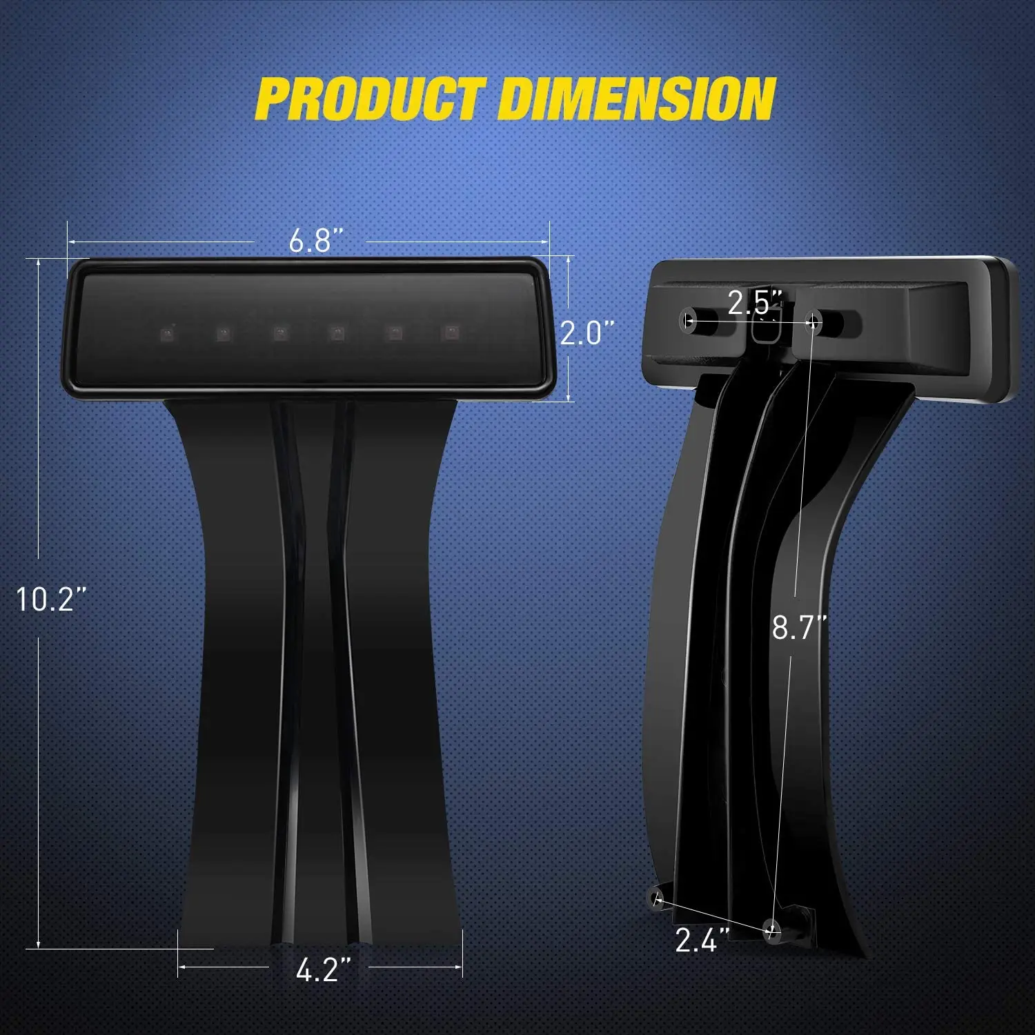 Terza Luce Freno A LED Per Jeep Wrangler JK 2007-2018, Impermeabile E In ABS Nero