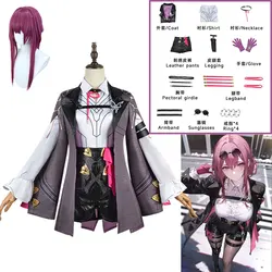 Anime Game Honkai Star Rail Cosplay Kafka Honkai Cosplay Halloween Party Costume Combat Uniform Role Play Clothing wig full set