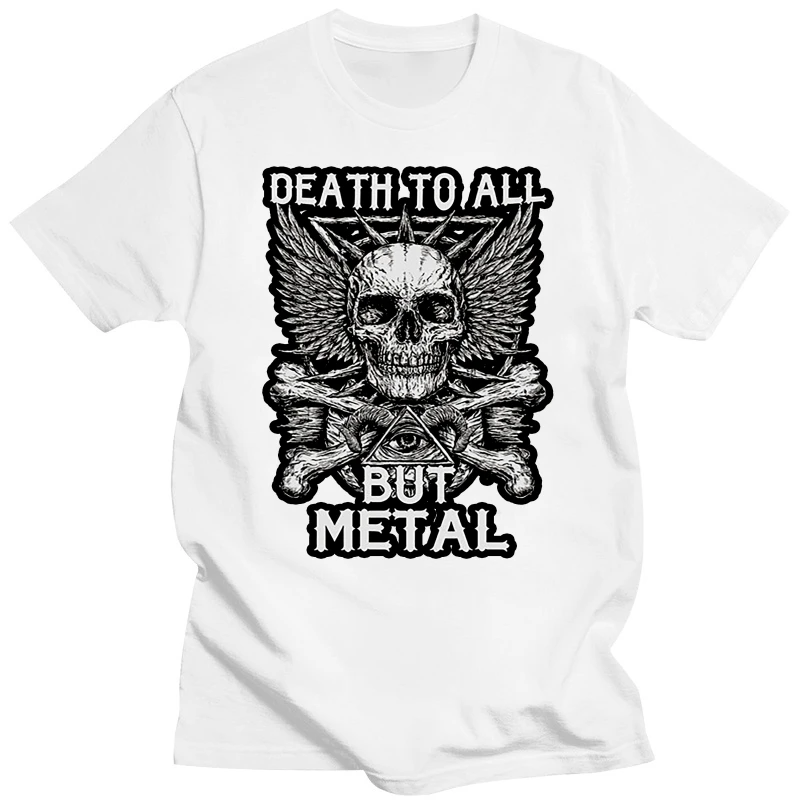 

Death To All But METAL Mens/Ladies T-Shirt Unisex Fit Heavy Metal Music Skull Retro Tee Tshirt