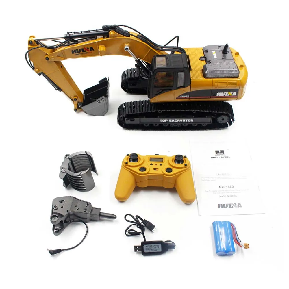 1/14 HUINA 580 RTR Metal RC Excavator Radio Control Truck Car Vehicle Smoke Battery  Outdoor Toys For Boys Gift TH18060-SMT2 2