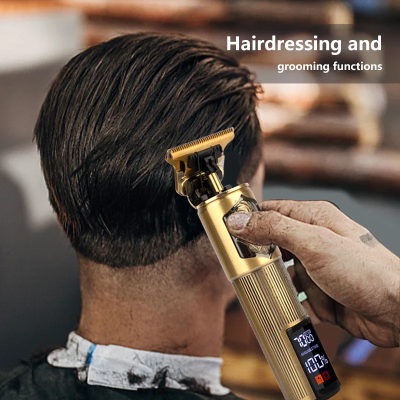 WAIKIL New Multi functional Men's Barber Retro Sculpture Bald Head Scratch Trimmer USB Charging Digital Display Repair Machine 3