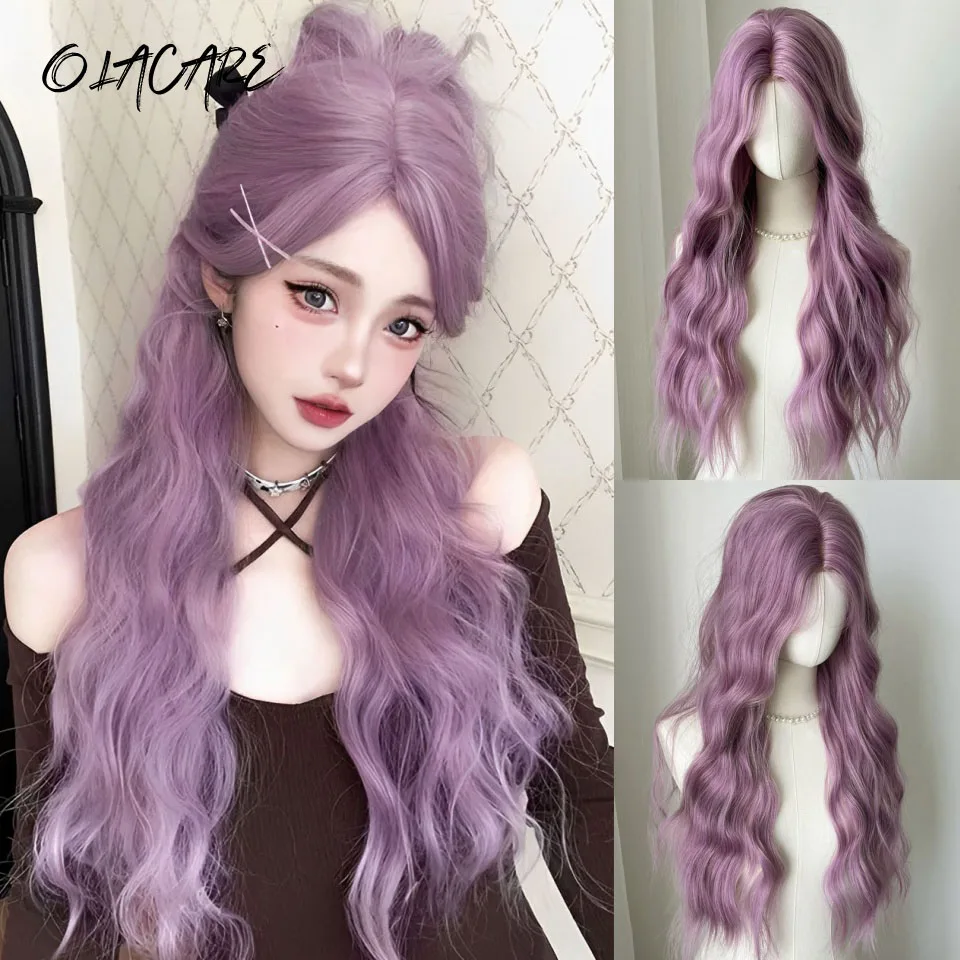 Purple Synthetic Curly Wig for Women 30 Inch