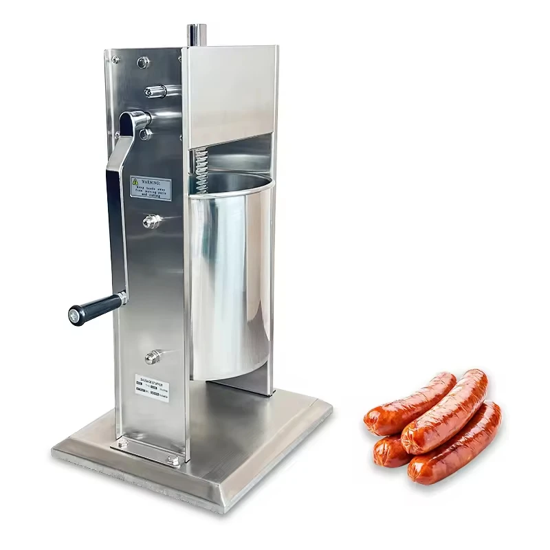 Manual 10L Stainless Steel Sausage Stuffer - Homemade Vacuum Enema Maker, Hand-Operated Filling Machine