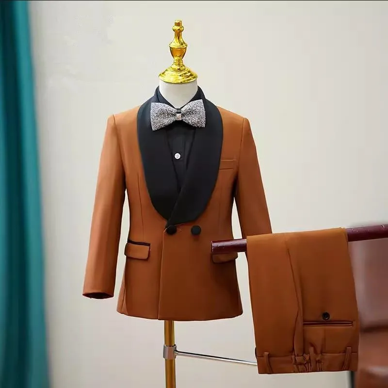 

2024 New Boys Gown Sets Children's Blazer Catwalk Host Performance Clothing Kids Birthday Wedding Party Suits A3540