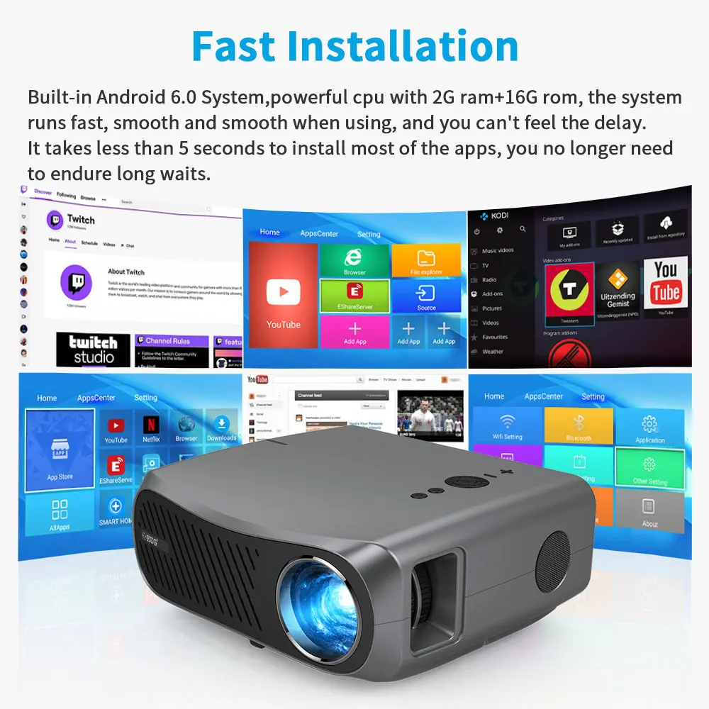 CAIWEI 900DAB Video Projector Miracast Full Hd 1080P Native Resolution Led Lamp Home Theater Smart Movie Projector Beamer 4k projector