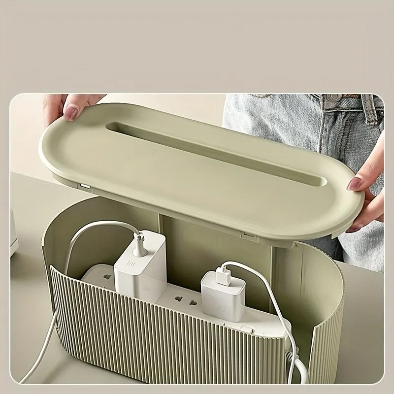 Caja organizadora de gestión de cables, accesorio para tiras de  alimentación y cables de alimentación, para