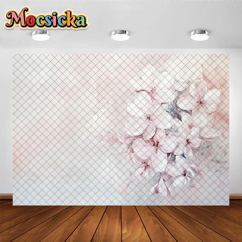 Mocsicka Photography Background Abstract Hand-painted Flower Decoration Backdrop Adult Women Pregnant Portrait photo