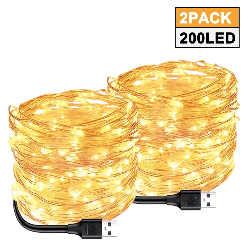 

Светодиодная гирлянда с USB, водонепроницаемые рождественские гирлянды, гирлянда для свадебной вечеринки, украшение для рождества, домашний подарок