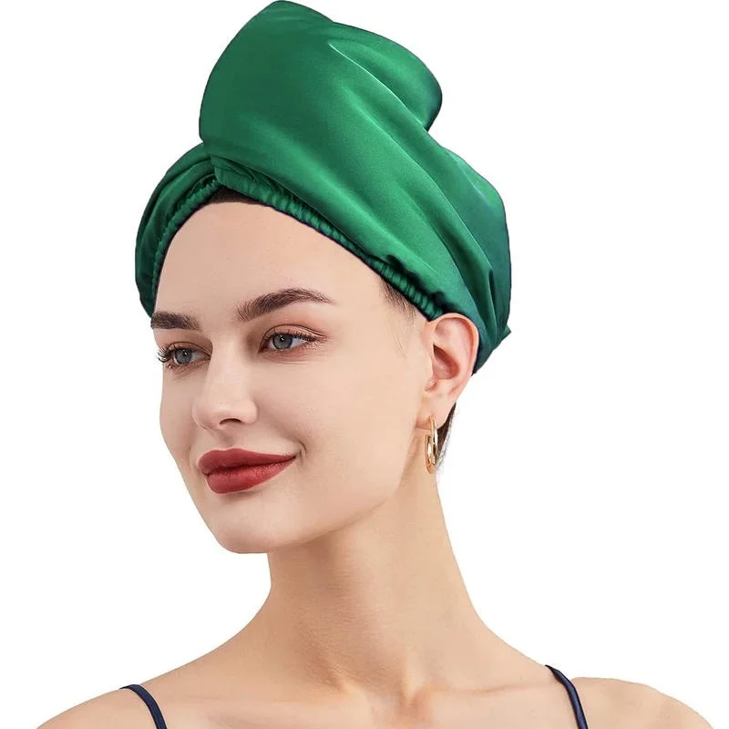 Microfiber Hair Wrap Towel Double Layer Curly Hair Turban Towel for Women Satin Hair Drying Towel for Curly Hair 2