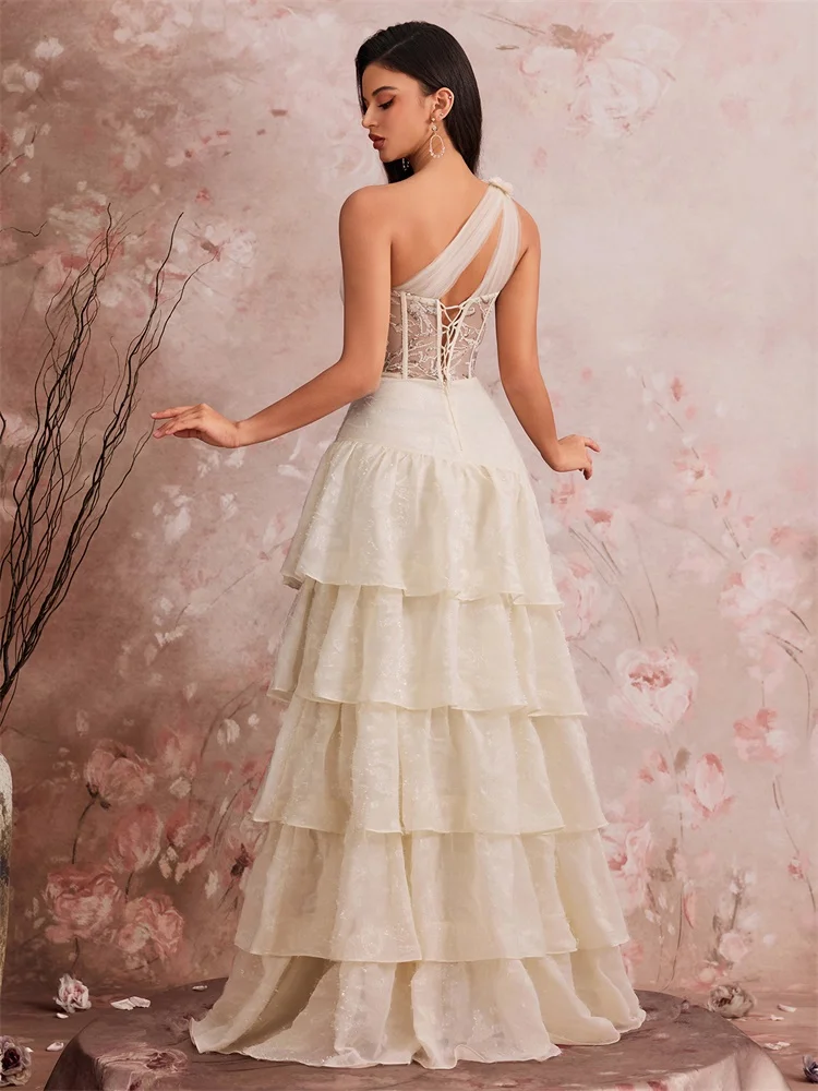 فستان سهرة فاخر بتصميم كتف مائل وتطريز ترتر، فستان حورية البحر أنيق طويل للحفلات والكوكتيل والمناسبات الرسمية