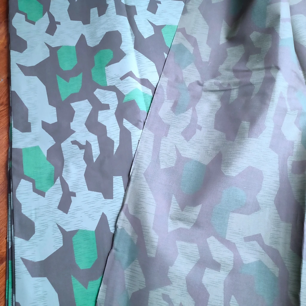 WW2 GERMAN ARMY SPLINTER CAMO REVERSIBLE CAMOUFLAGE FABRIC COTTON 150CM X 100CM UNIFORM REPAIR