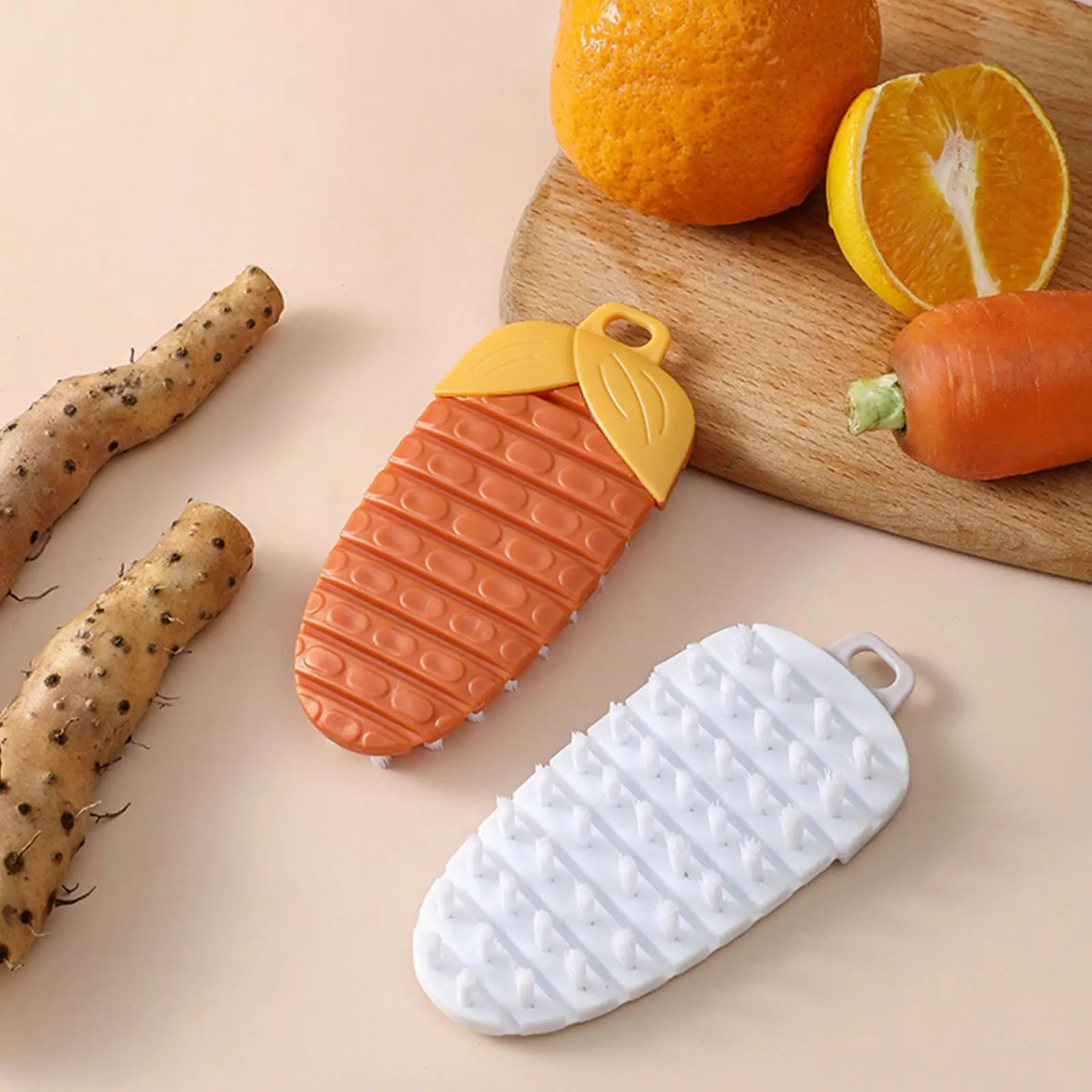 Multifunction Vegetable Fruit Cleaning Brush Flexible Carrot Brush Cleaning Kitchen Accessories Tools Potato Benda S6G3