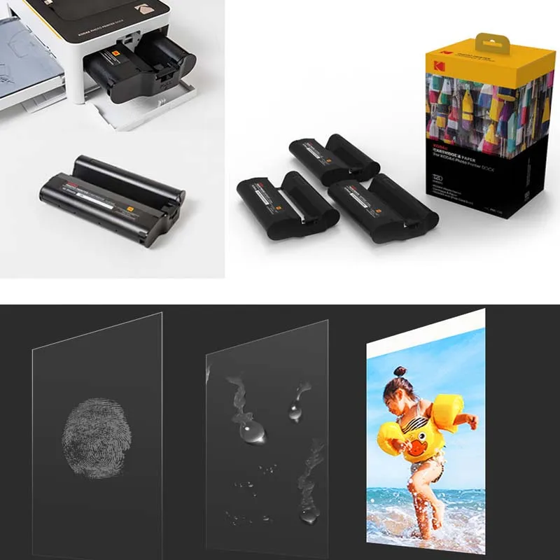 Kodak PD450W/DOCK PLUS Mobile Phone Printer Paper 4x6 inch With Color Tape Automatic Film Covering (For 460 480 Printer)