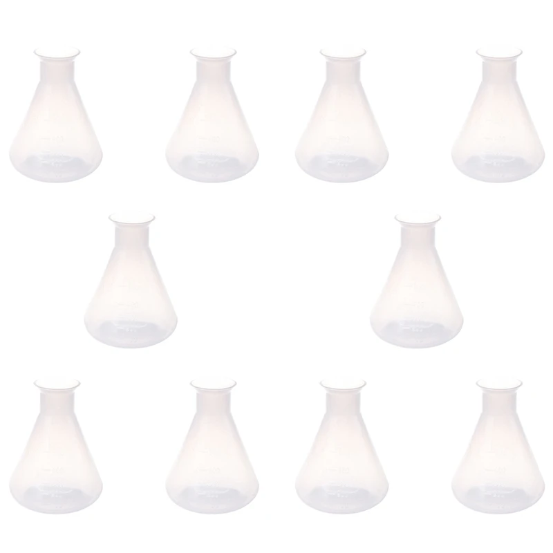 A10G-10X 500Ml Clear Plastic Laboratory Chemical Conical Flask Storage Bottle