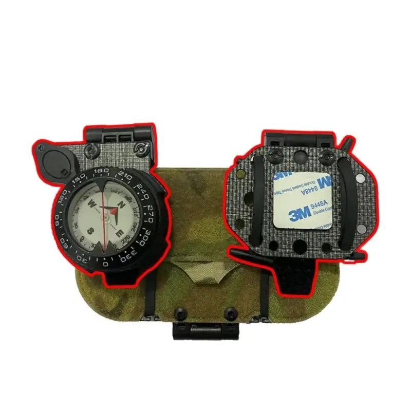 Boussole professionnelle de style américain 3.3x2.4x1.0in en alliage d'aluminium portable, boussole de navigation étanche, pour - Sport