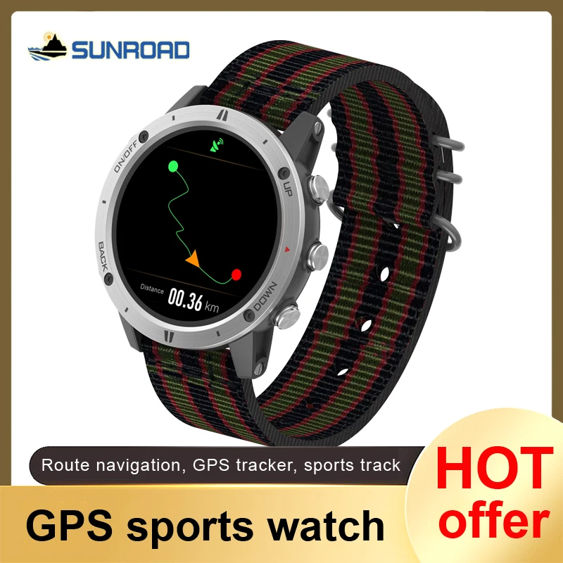 Sunroad 2024 Новые GPS Смарт-часы для спорта трекер водонепроницаемые для плавания бега восхождение альтиметр мужские электронные наручные часы Reloj Hombr