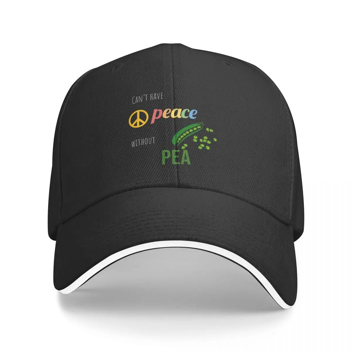 

Can't Have Peace Without Pea (White) Baseball Cap Golf Cap Cosplay Luxury Cap Elegant Women's Hats Men's