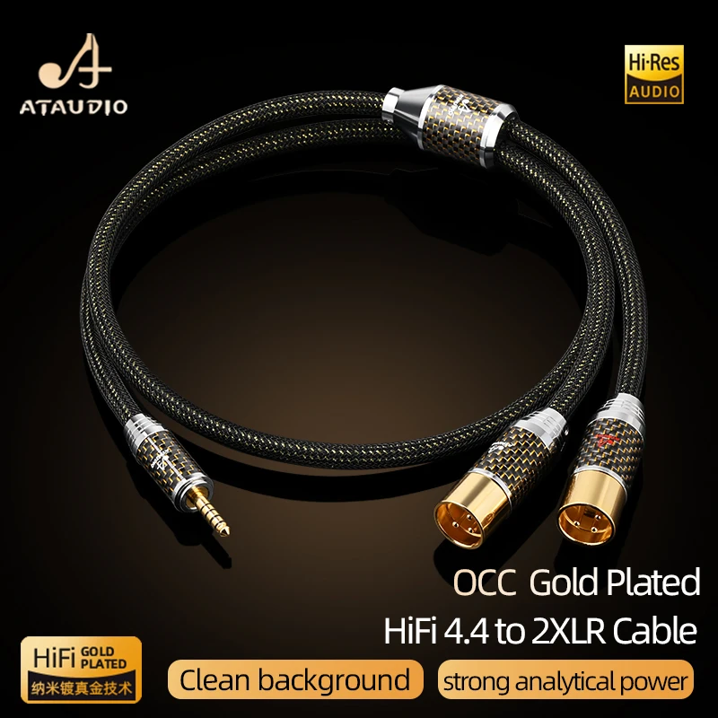 ATAUDIO HiFi 4.4mm  2XLR ����Ŀ �� �ڵ� ���� ���� OCC �ݵ��� 4.4mm  2XLR Male & Female �й�� Y ����� HiFi ����� ���̺�
