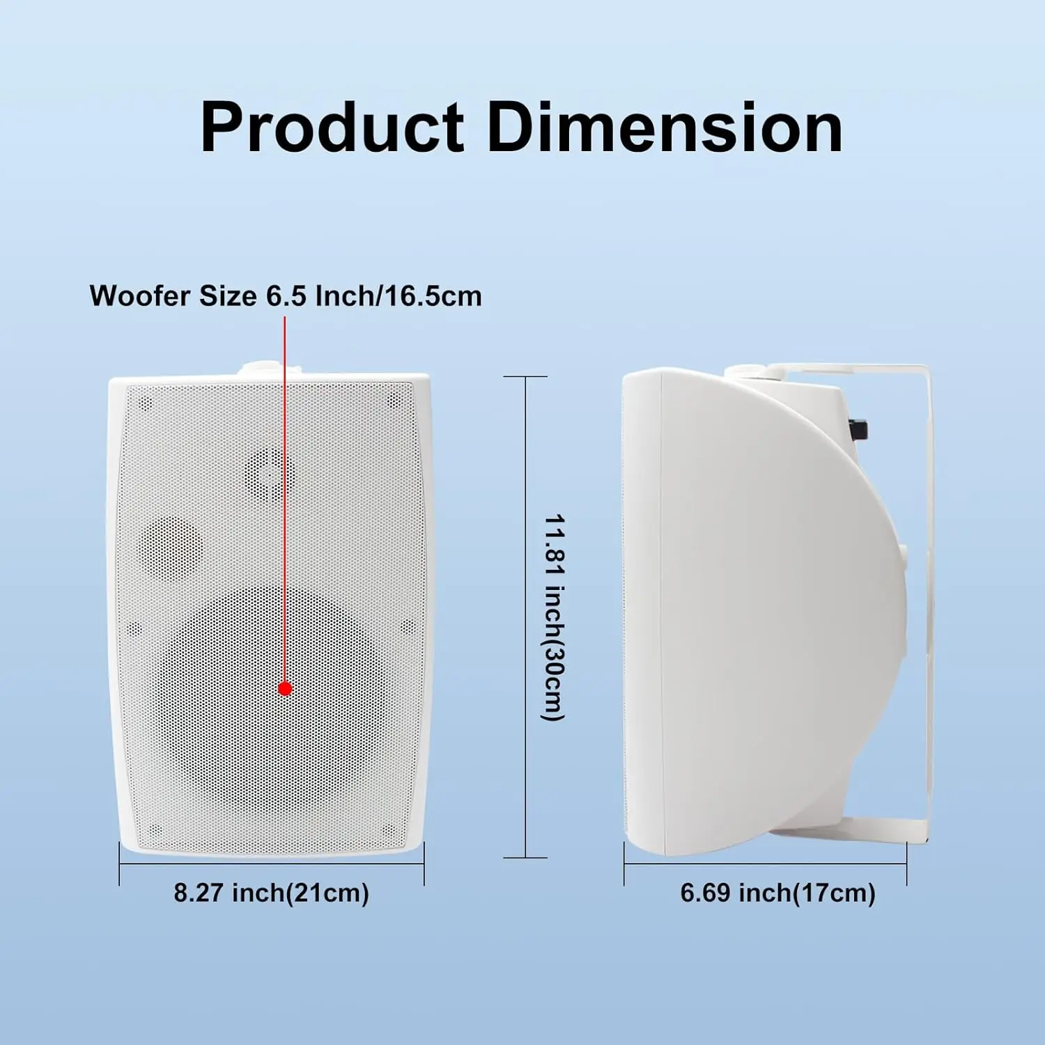 Altoparlanti Esterni 6.5 Pollici 800W - 2 Coppie Impermeabili Per Parete, Ideali Per Giardino, Piscina E Interni