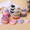 TYRY.HU 6pcs Baby Silicone Building Block Infant Montessori Cartoon Heart Shaped Stacking Soft Block Kids Silicone Teething Toys 1
