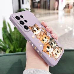 Adorable Soft Cat Design Phone Case Cover - Galaxy S23 FE (Light Purple)