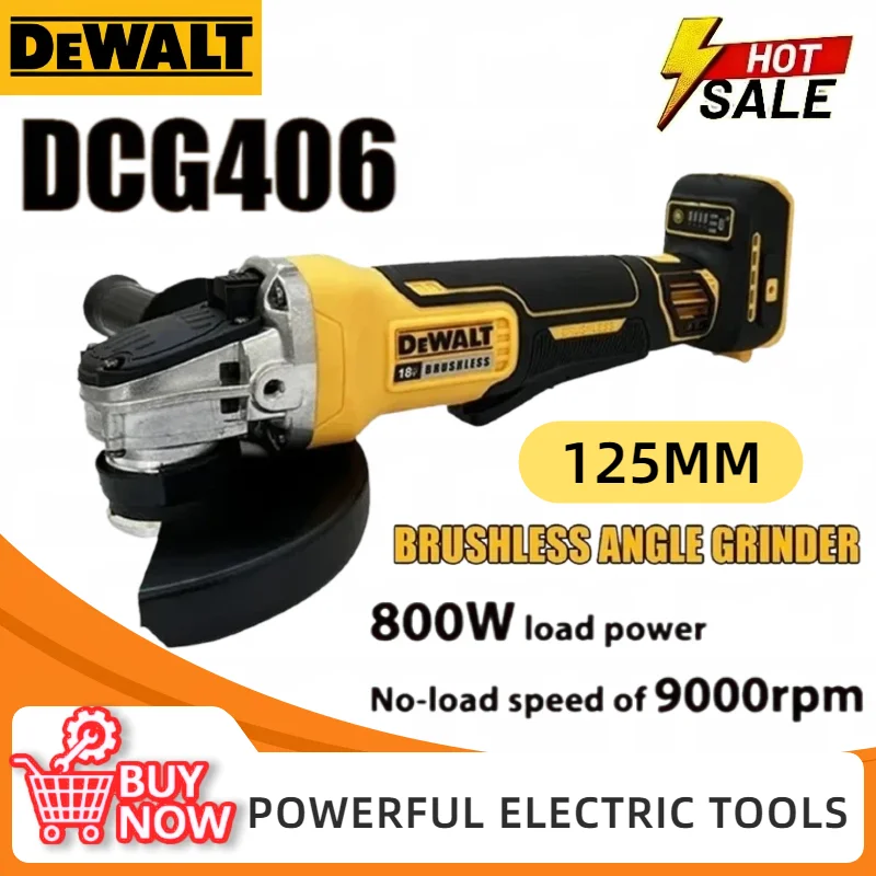 디월트 125mm DCG406 무선 앵글 그라인더 고성능 뛰어난 절단 및 연마 브러시리스 앵글 그라인딩