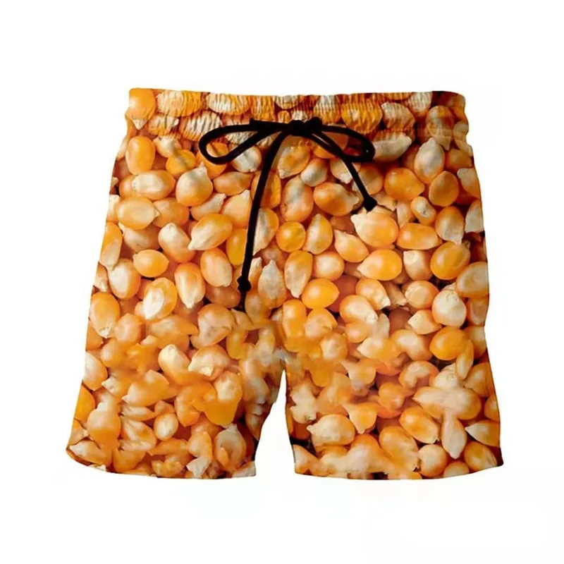 Funny Fatty Beef Hot Dog Men's 3D Print Short Pants Street Hip Hop Beach Shorts Skateboard Swimming Women Trunks 3