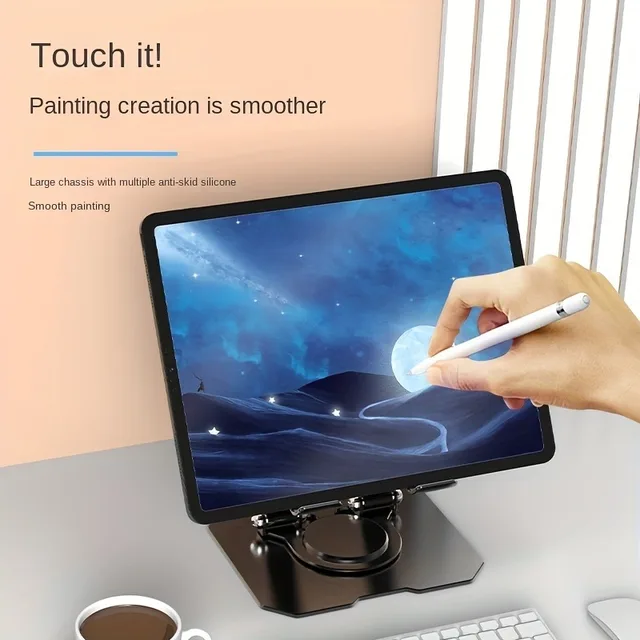 360° Rotatable Tablet Stand Adjustable Foldable Desktop Stand Holder Compatible For 4.7-12 Inch Ipad Pro/Air/Min Laptop Tablet 3