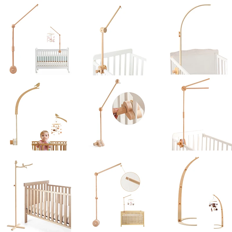Baby Rattle Toy Bed Bell Bracket Wooden Mobile 0-12 Months Newborn Crochet Bed Bell Hanging Toys Holder Bracket Infant Crib Gift crib mobile toy