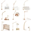 Baby Rattle Toy Bed Bell Bracket Wooden Mobile 0-12 Months Newborn Crochet Bed Bell Hanging Toys Holder Bracket Infant Crib Gift 1