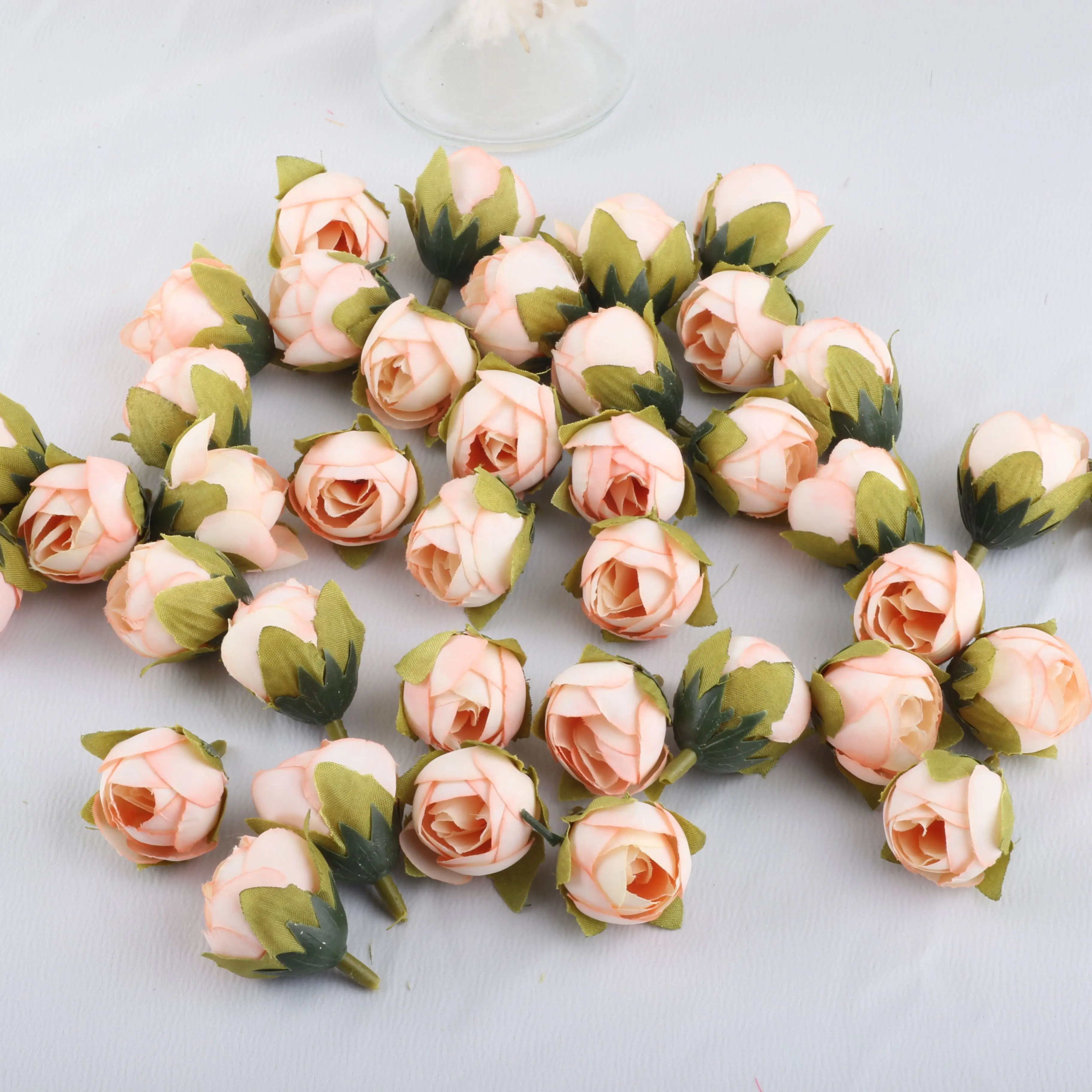 

High Quality Rose Artificial Flowers DIY Wreath Accessories Flower Head Multicolor Buds For Home Decor Wedding Party Decoration