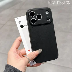 Luxury Retro Leather Shockproof Phone Case - Hard Protector Cover - iPhone 15 (Black AA)
