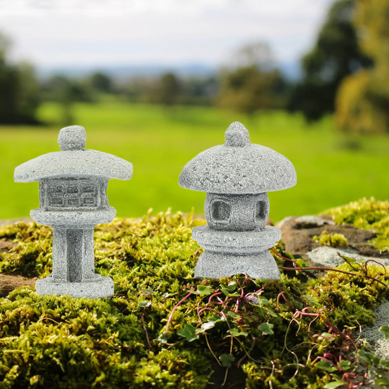 

Sandstone Pagoda Mini Statue Stone Lantern Japanese Style Pagoda Lantern Yard Bonsai Decoration Asian Small Tank Decor