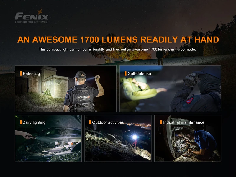 Description Picture 5 of itemPatrolling Torch FENIX PD35 V3.0 1700 Lumens High-Performance Tactical Flashlight with Li-ion Battery